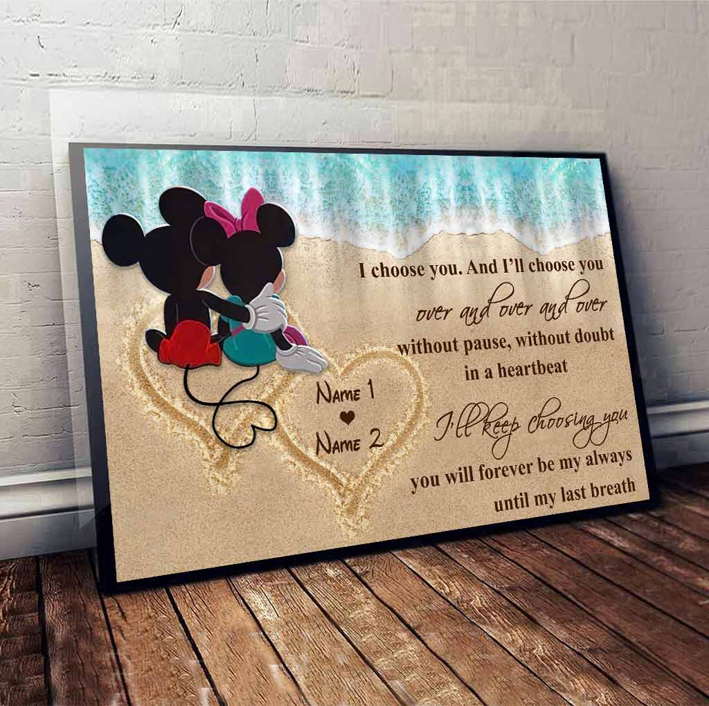 Personalized Love Canvas Poster Custom Couple Names Gift