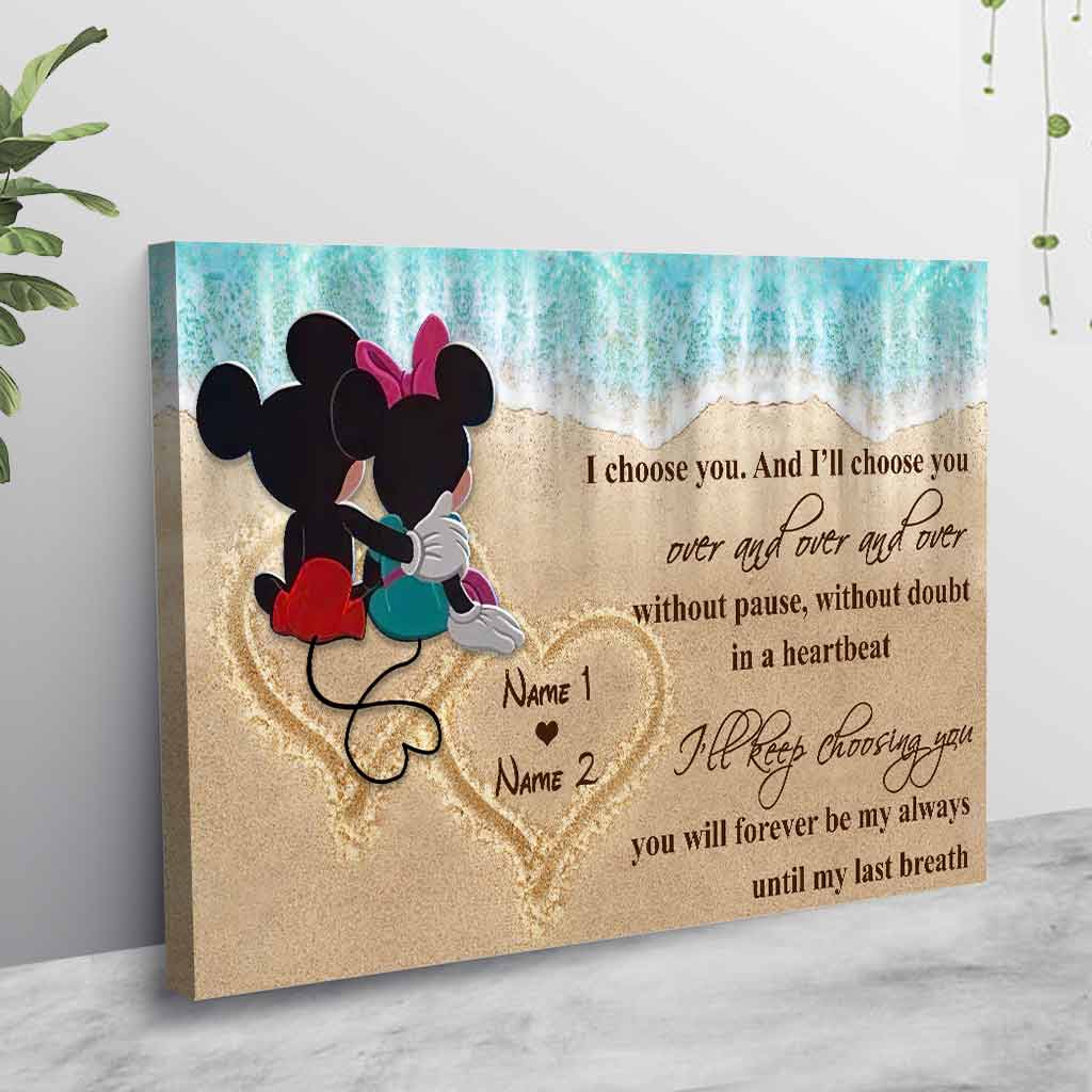 Personalized Love Canvas Poster Custom Couple Names Gift