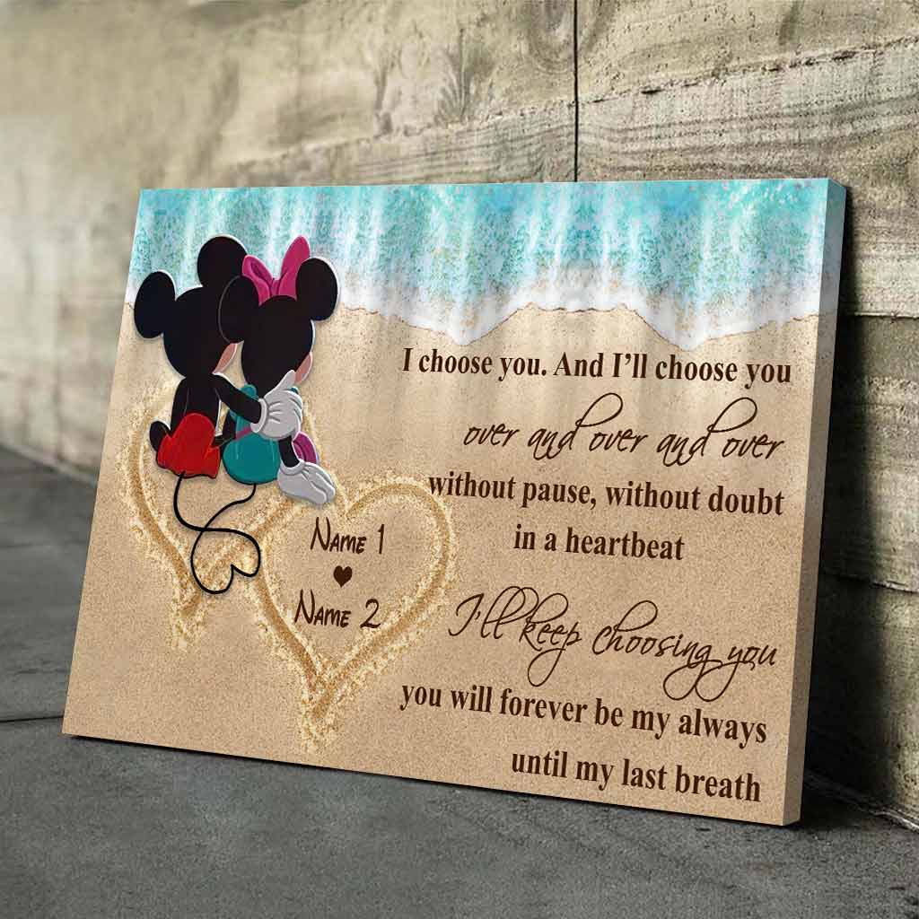 Personalized Love Canvas Poster Custom Couple Names Gift