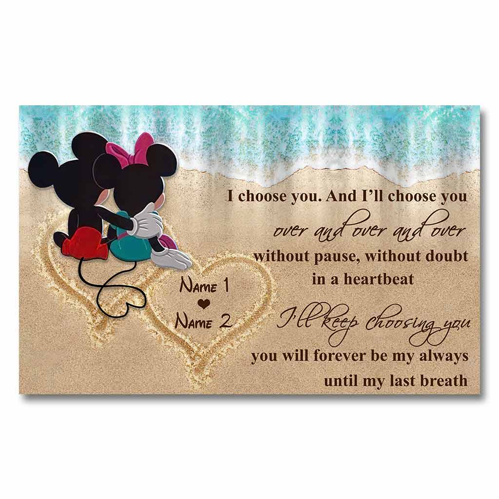 Personalized Love Canvas Poster Custom Couple Names Gift