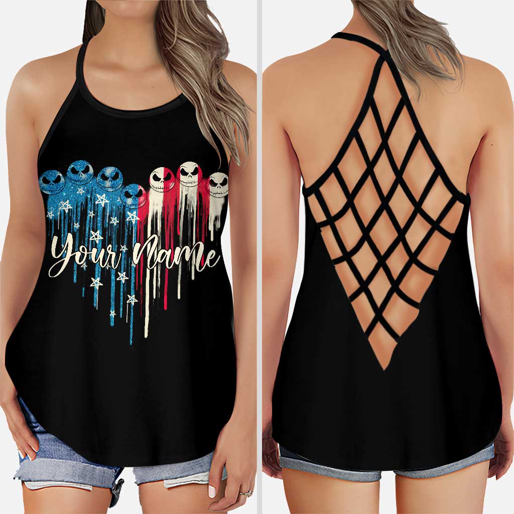 Personalized Independence Day Cross Tank Top & Leggings for Women