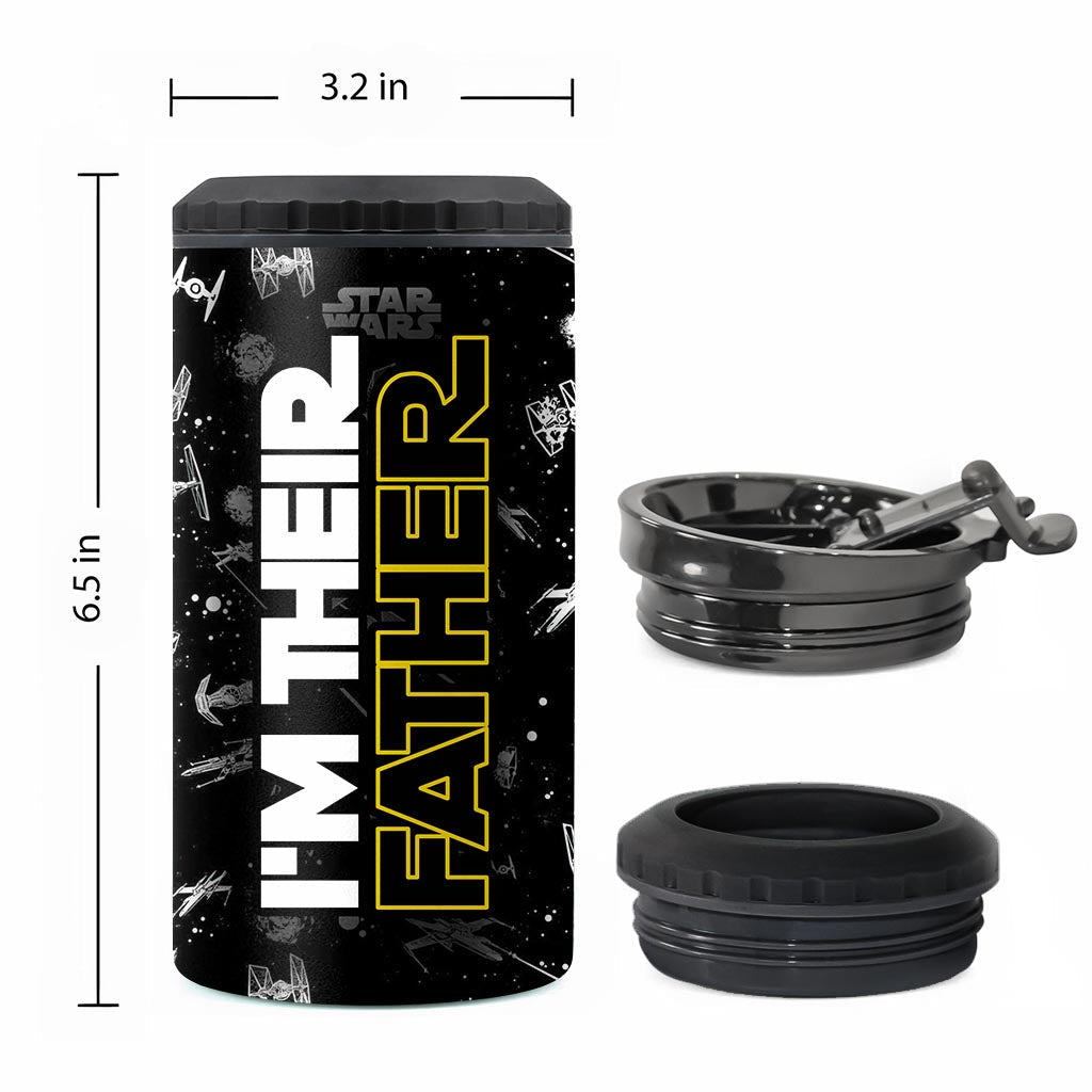 Personalized Stainless Steel Can Cooler I'm Their Father Gift