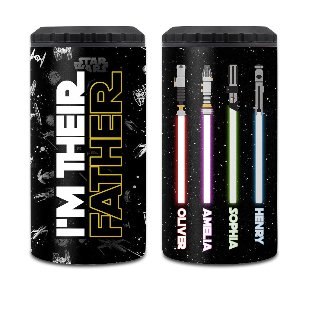 Personalized Stainless Steel Can Cooler I'm Their Father Gift