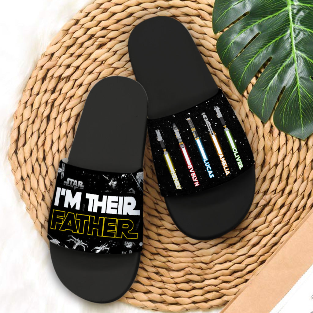 Personalized Slide Sandals Custom Name Gift for Dad