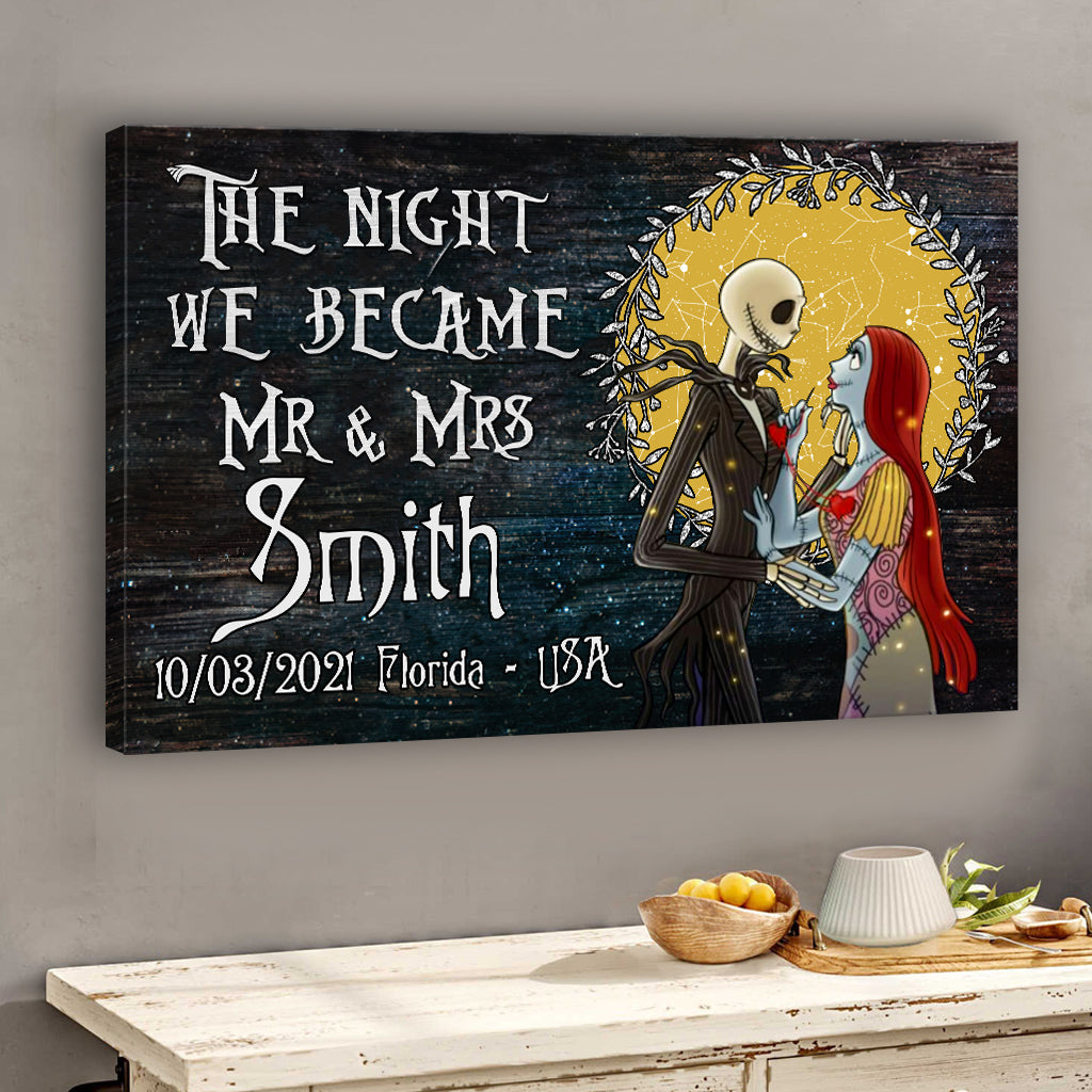 Personalized Mr and Mrs Canvas Print Custom Name Wedding Gift