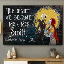 Load image into Gallery viewer, Personalized Mr and Mrs Canvas Print Custom Name Wedding Gift
