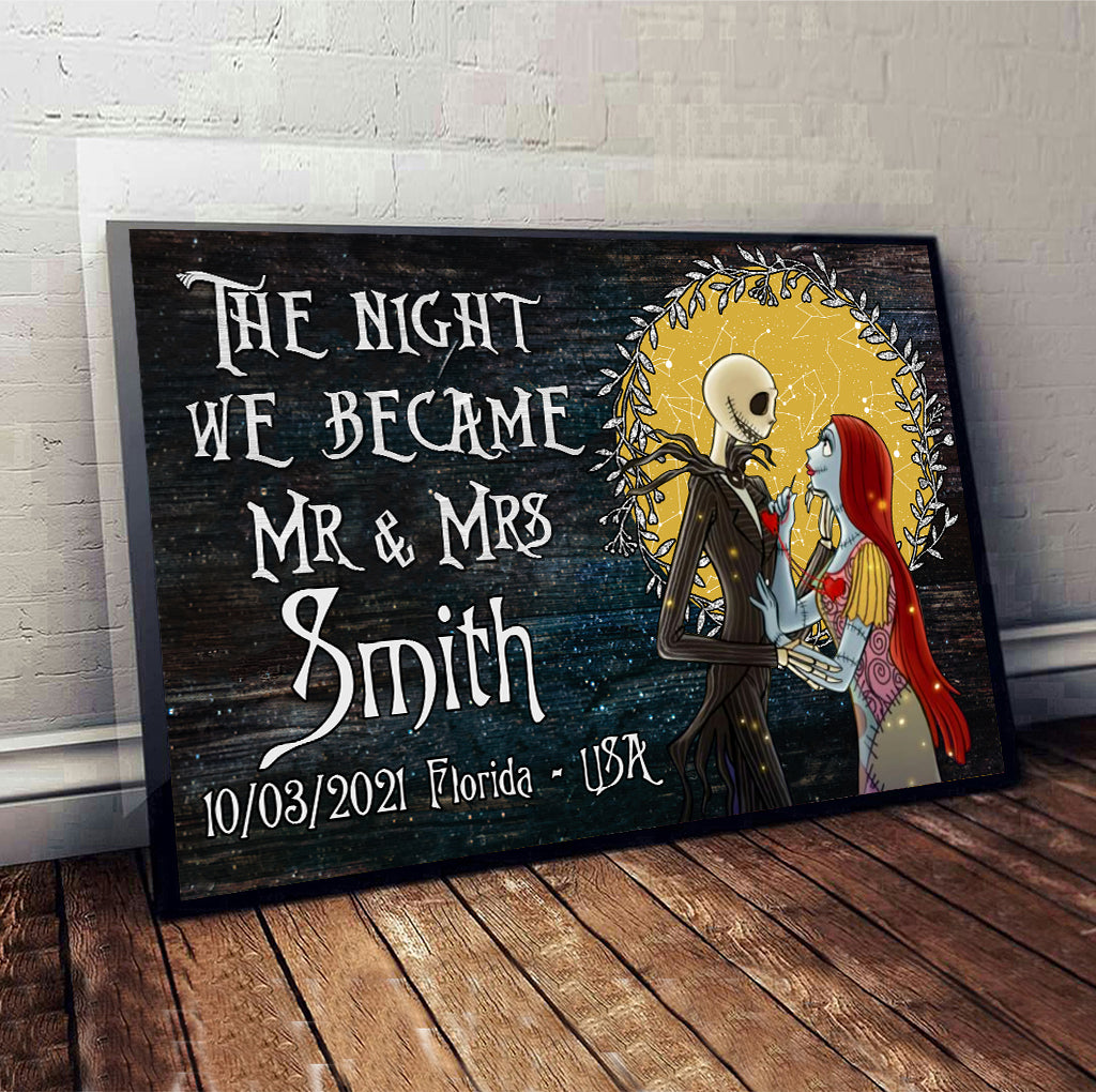 Personalized Mr and Mrs Canvas Print Custom Name Wedding Gift