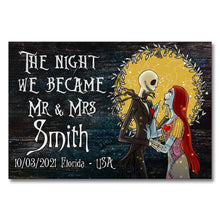 Load image into Gallery viewer, Personalized Mr and Mrs Canvas Print Custom Name Wedding Gift
