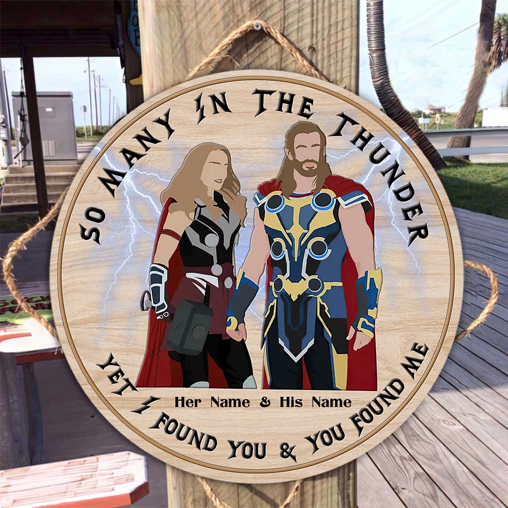Personalized Round Wood Sign Custom Name Gift for Couples