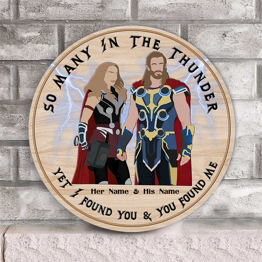 Personalized Round Wood Sign Custom Name Gift for Couples