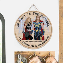 Load image into Gallery viewer, Personalized Round Wood Sign Custom Name Gift for Couples
