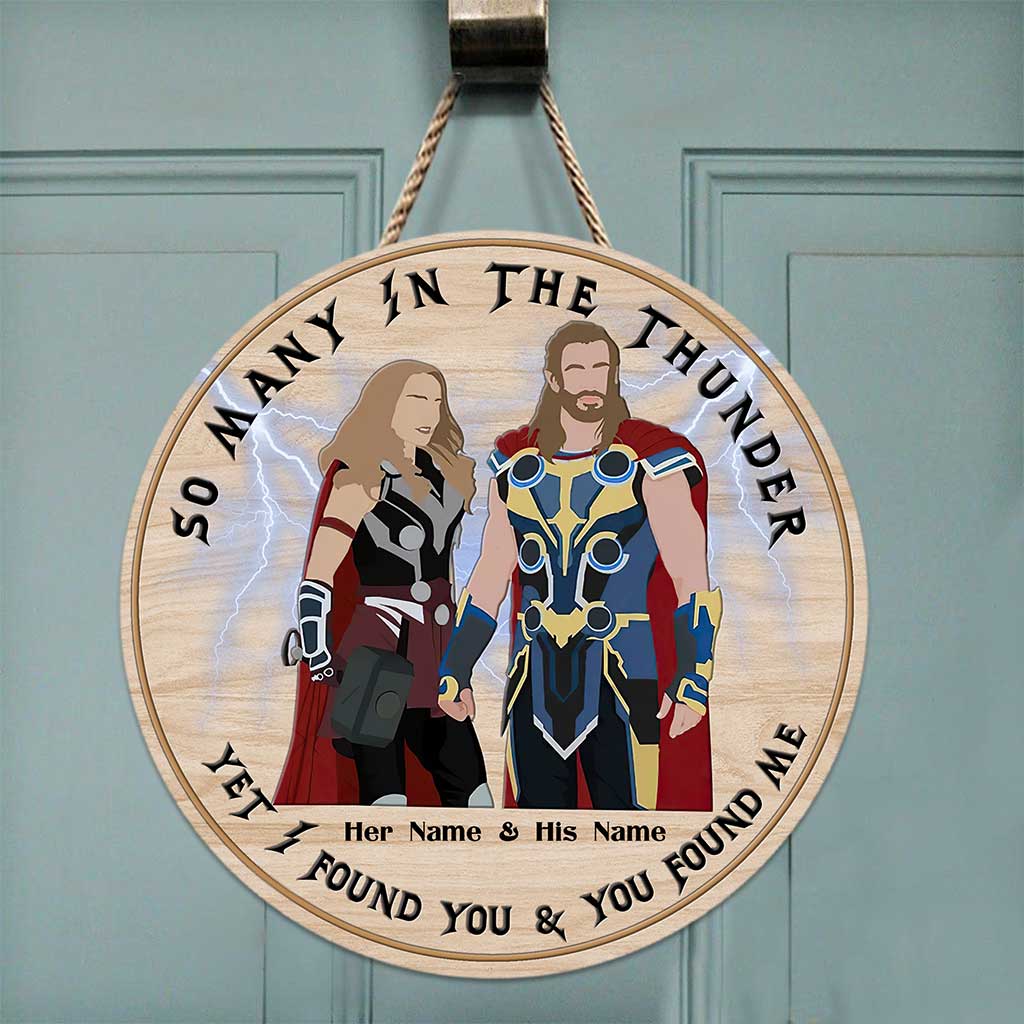 Personalized Round Wood Sign Custom Name Gift for Couples