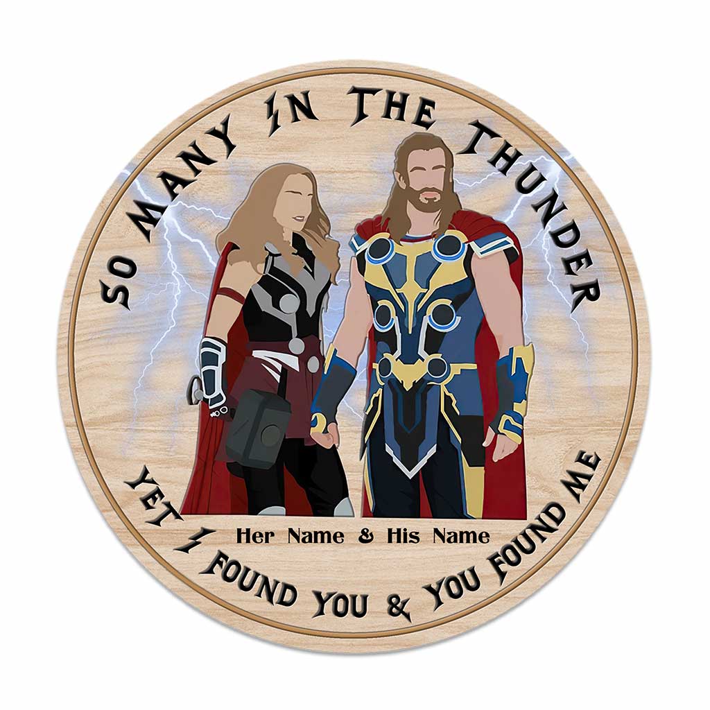Personalized Round Wood Sign Custom Name Gift for Couples