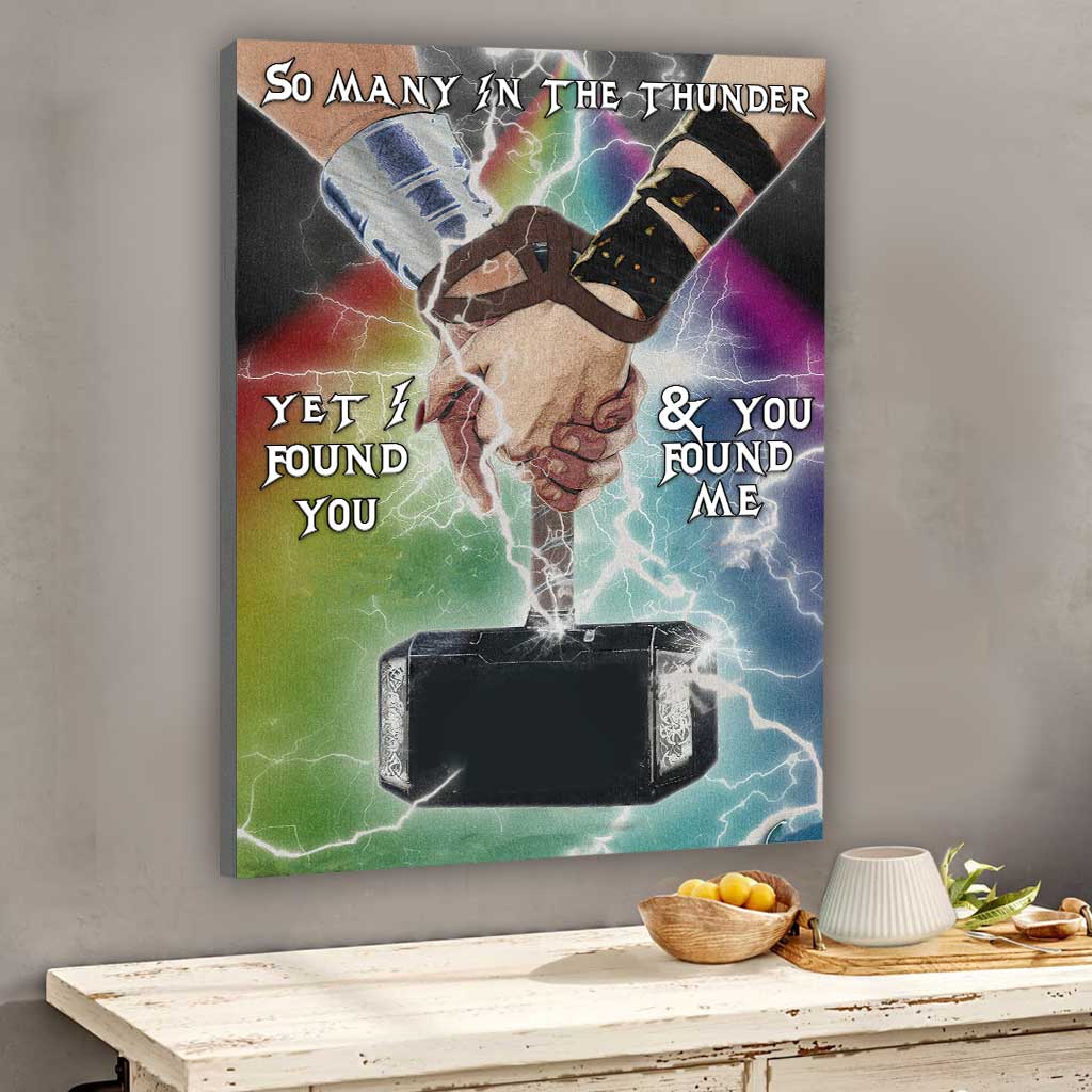 Personalized Canvas Print with Thunder Design for Couples