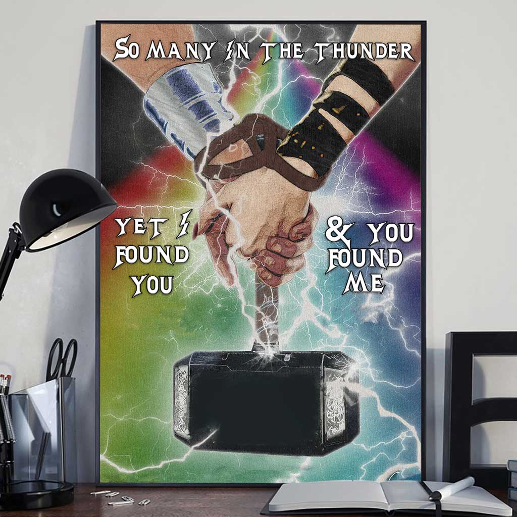 Personalized Canvas Print with Thunder Design for Couples