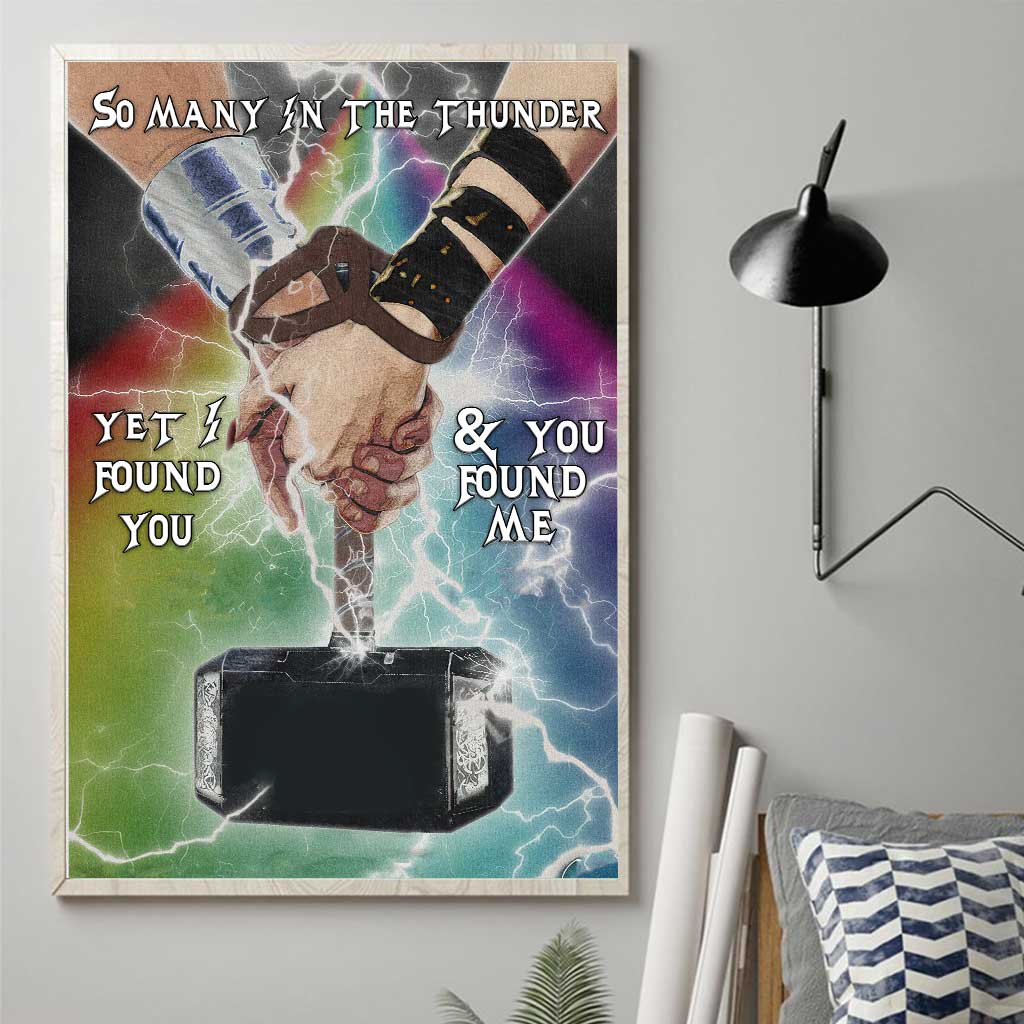 Personalized Canvas Print with Thunder Design for Couples
