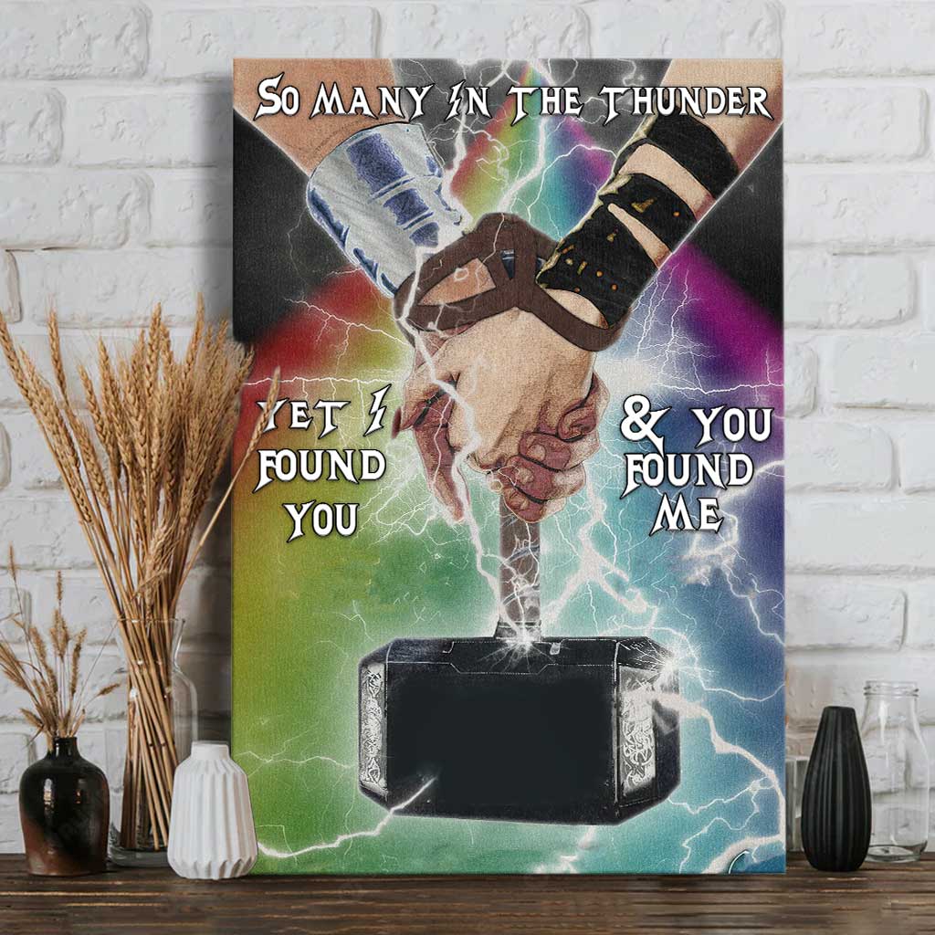 Personalized Canvas Print with Thunder Design for Couples