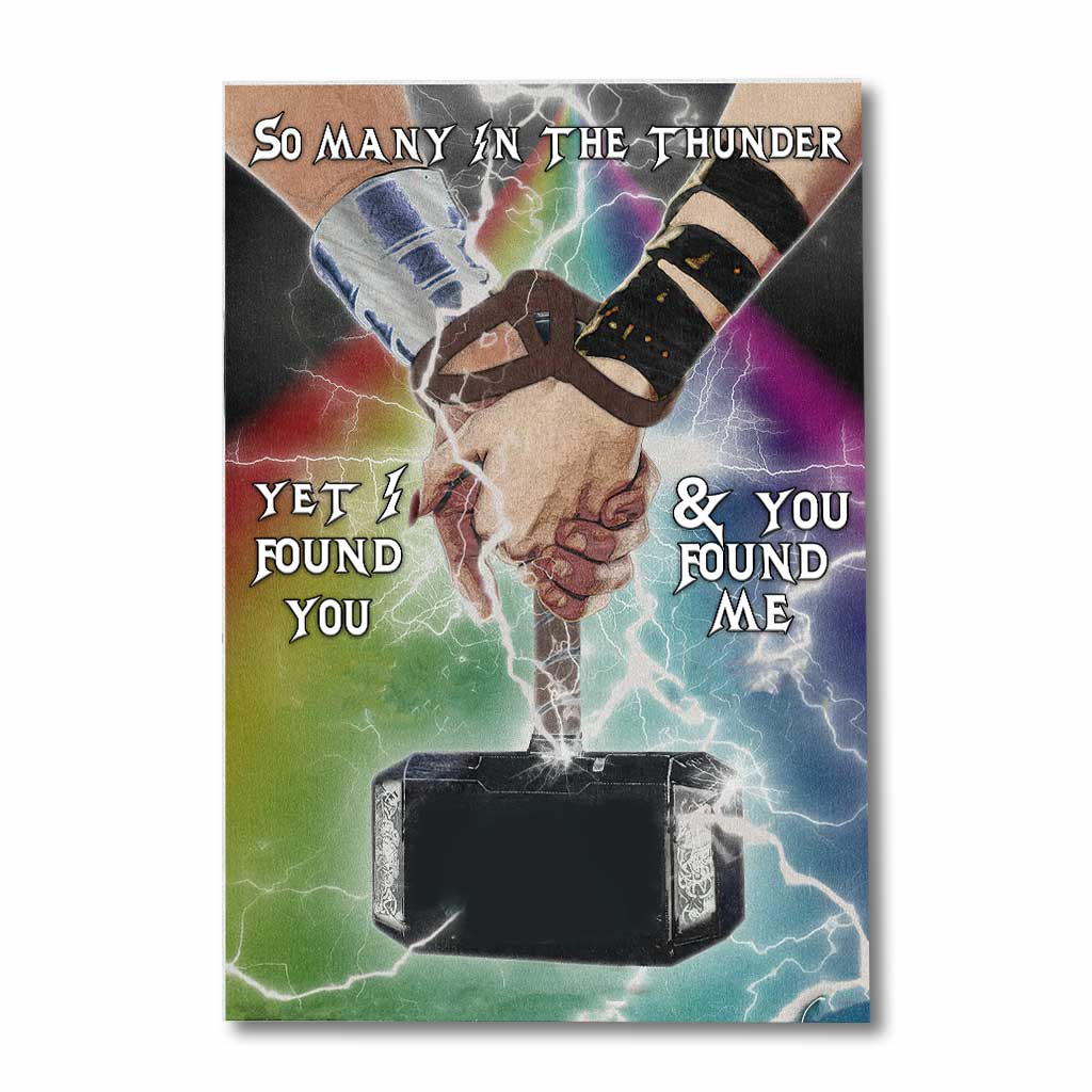 Personalized Canvas Print with Thunder Design for Couples