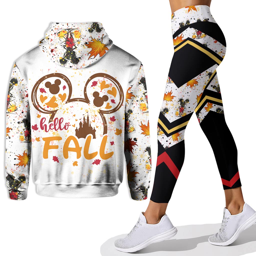 Personalized Fall Mouse Hoodie and Leggings Set for Women
