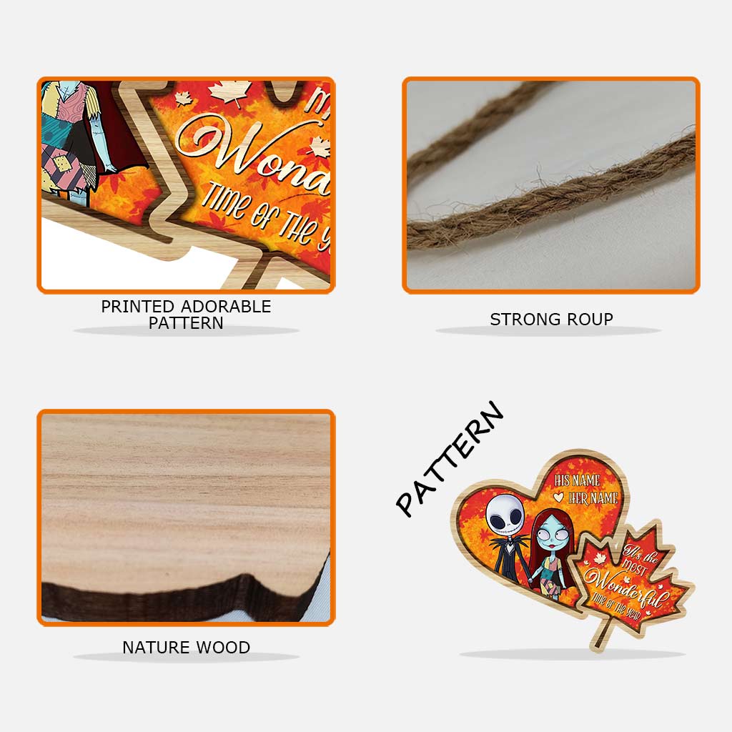 Personalized Heart-Shaped Wood Sign with Custom Names - Unique Fall Gift
