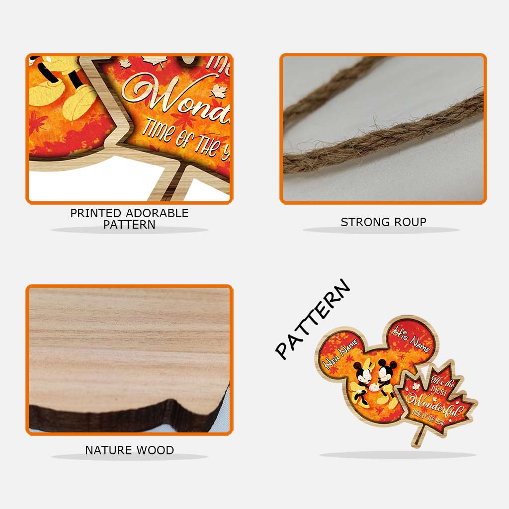 Personalized Mickey Mouse Wood Sign Custom Names Fall Decor