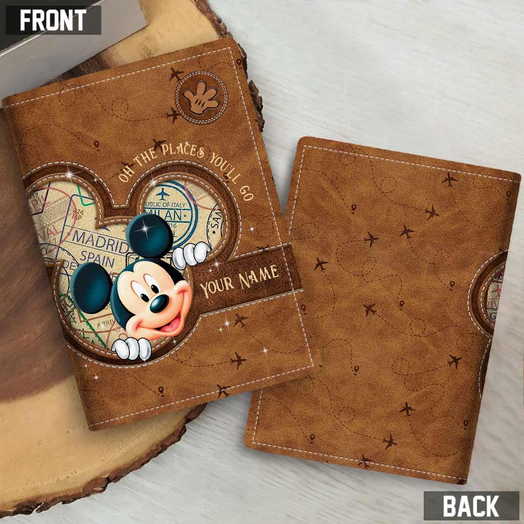 Personalized Travel Passport Holder Cute Design Custom Name Gift