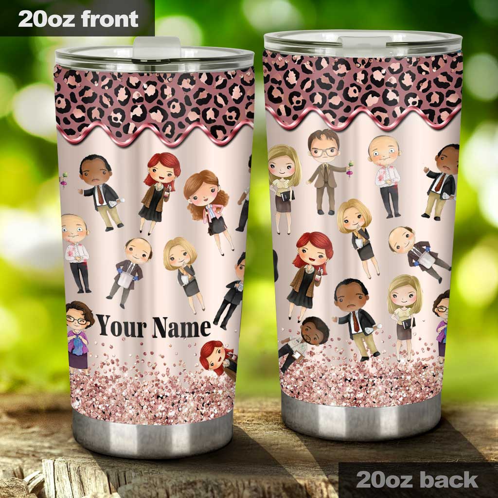 Personalized Leopard Print Tumbler Custom Name Gift for Her