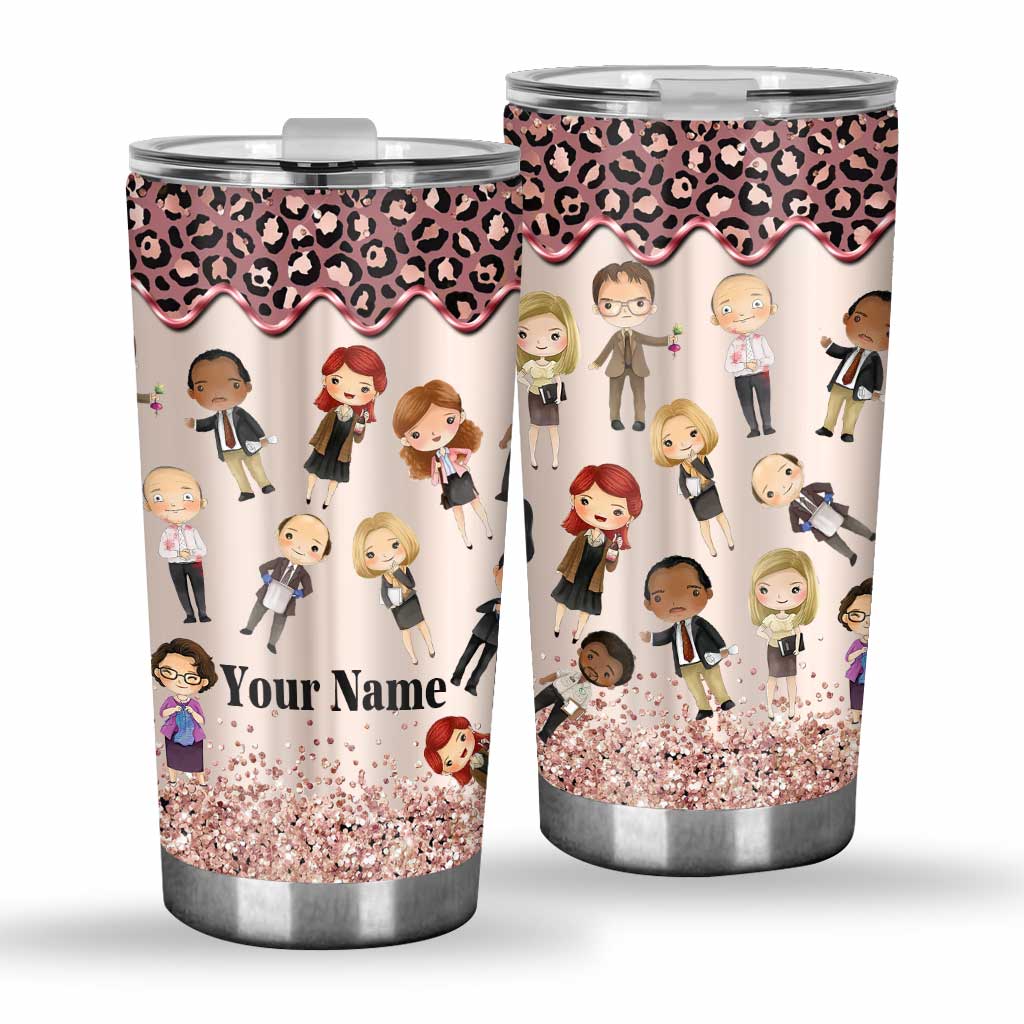 Personalized Leopard Print Tumbler Custom Name Gift for Her