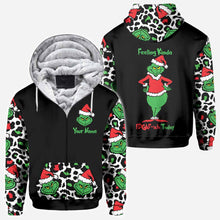 Load image into Gallery viewer, Personalized Grinch All Over Hoodie Custom Name Holiday Gift
