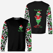Load image into Gallery viewer, Personalized Grinch All Over Hoodie Custom Name Holiday Gift
