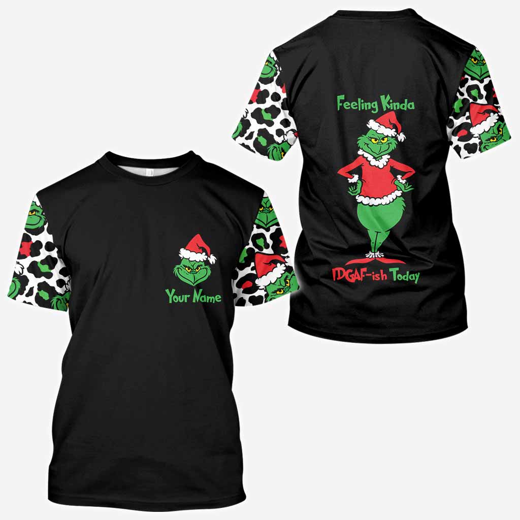 Personalized Grinch All Over Hoodie Custom Name Holiday Gift