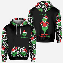 Load image into Gallery viewer, Personalized Grinch All Over Hoodie Custom Name Holiday Gift
