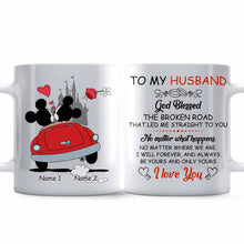 Load image into Gallery viewer, Personalized Couple Mouse Mug Custom Names Gift for Him/Her
