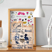 Load image into Gallery viewer, Personalized Candle Holder Mouse Design Custom Couple Gift
