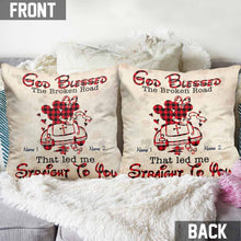 Load image into Gallery viewer, Personalized God Blessed The Broken Road Throw Pillow Gift for Couples
