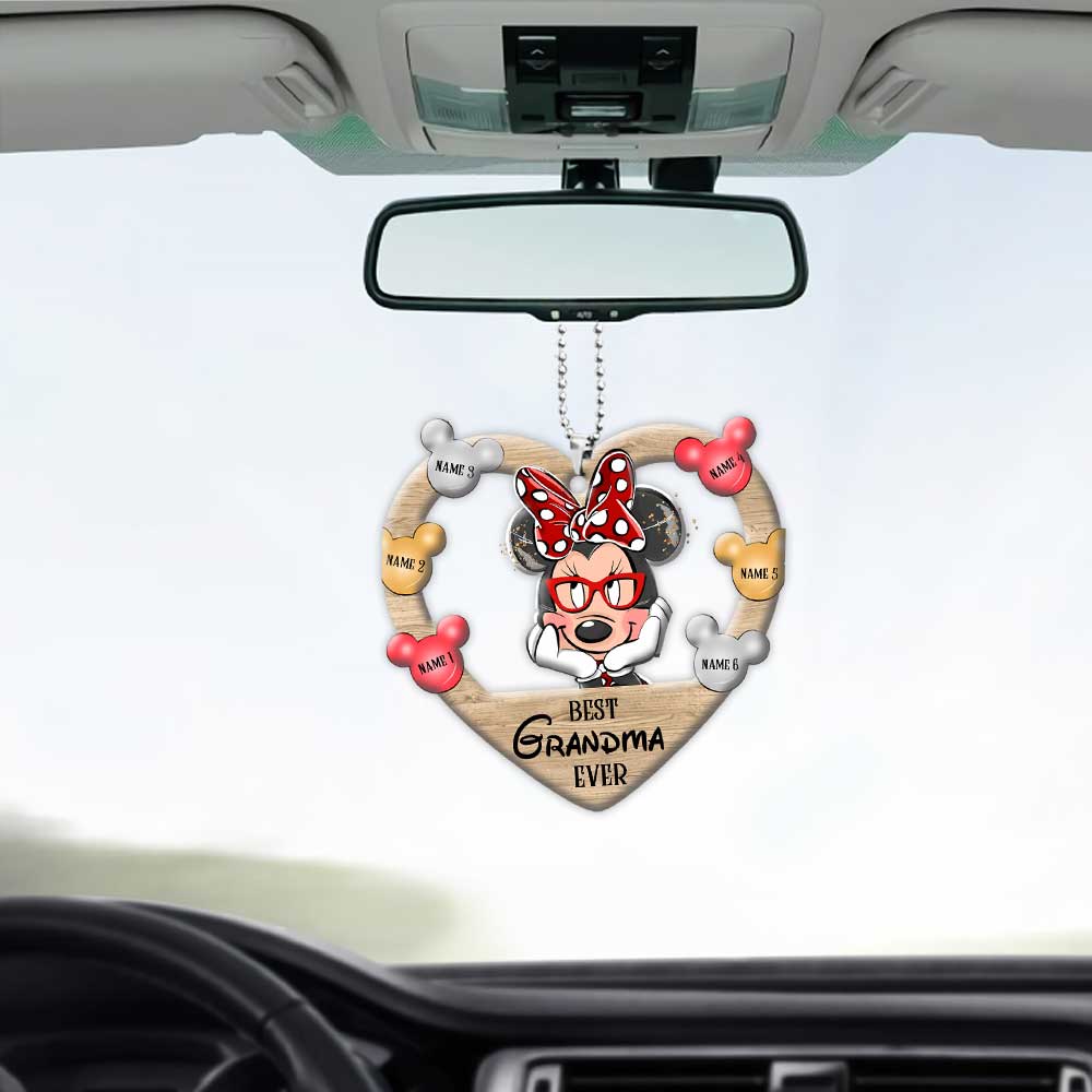 Personalized Best Grandma Ever Car Ornament Custom Name Gift