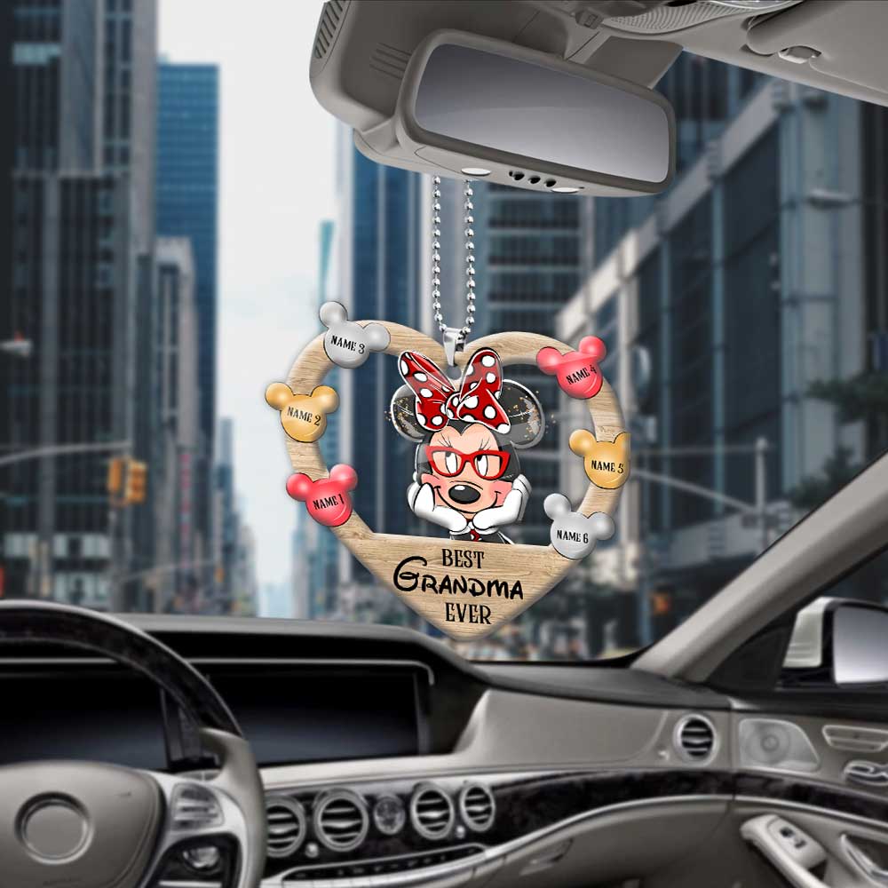Personalized Best Grandma Ever Car Ornament Custom Name Gift
