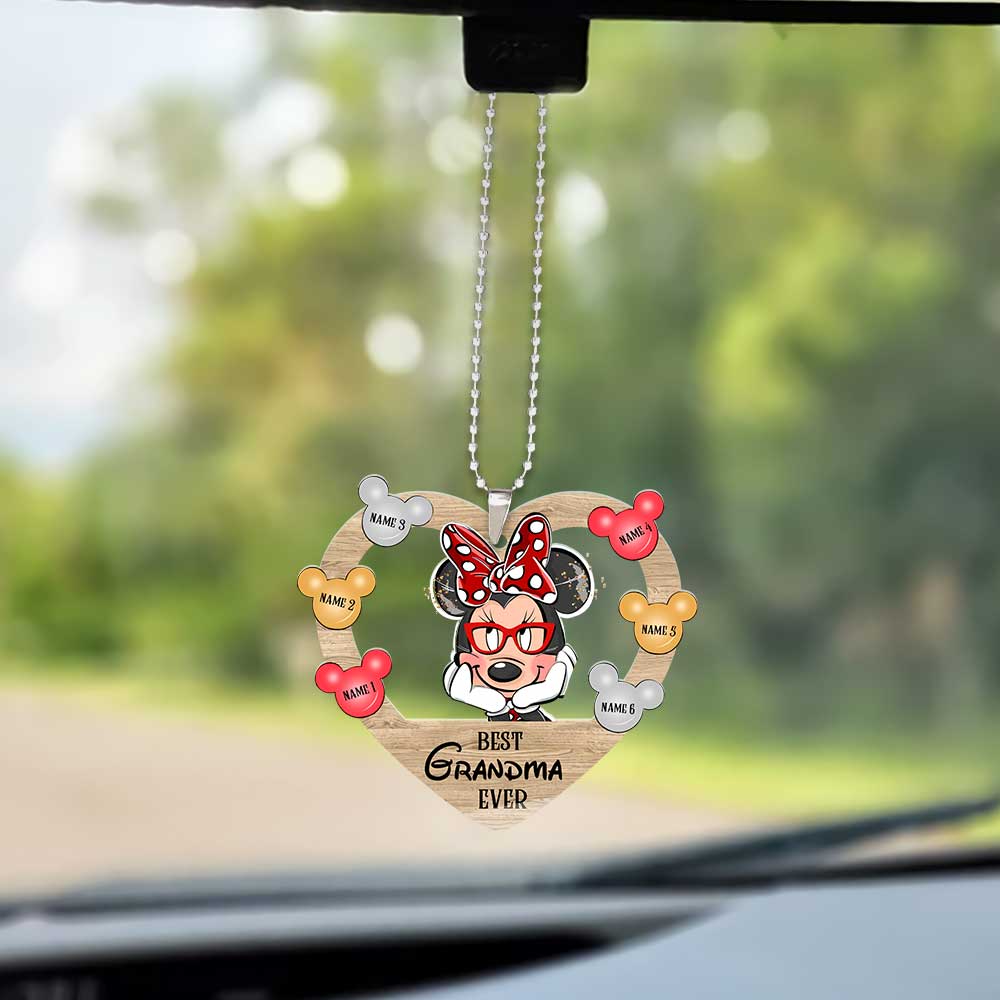 Personalized Best Grandma Ever Car Ornament Custom Name Gift