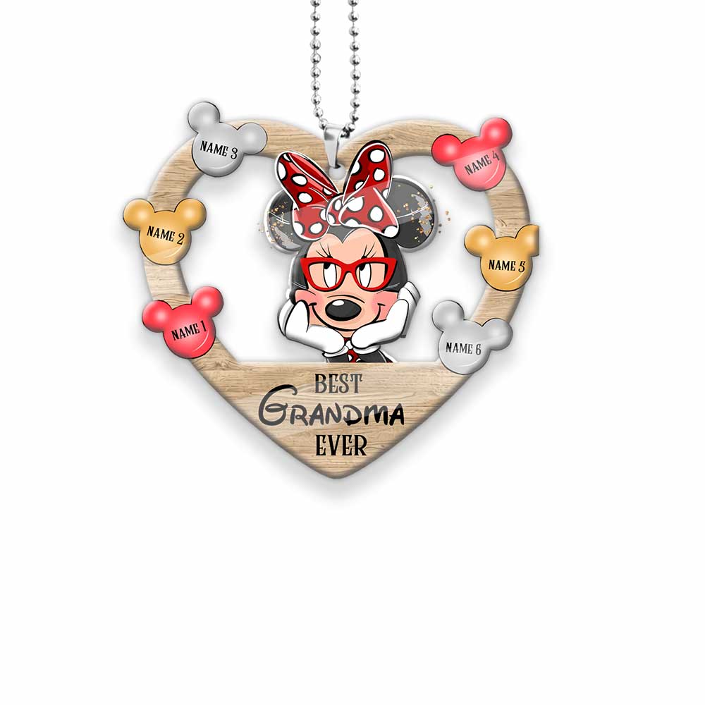 Personalized Best Grandma Ever Car Ornament Custom Name Gift
