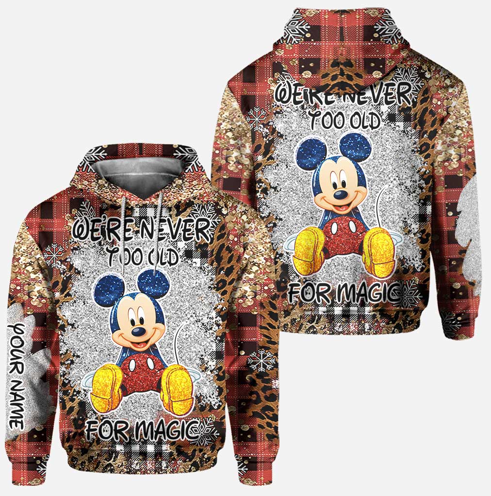 Personalized Christmas Mouse Hoodie and Leggings Set for Adults