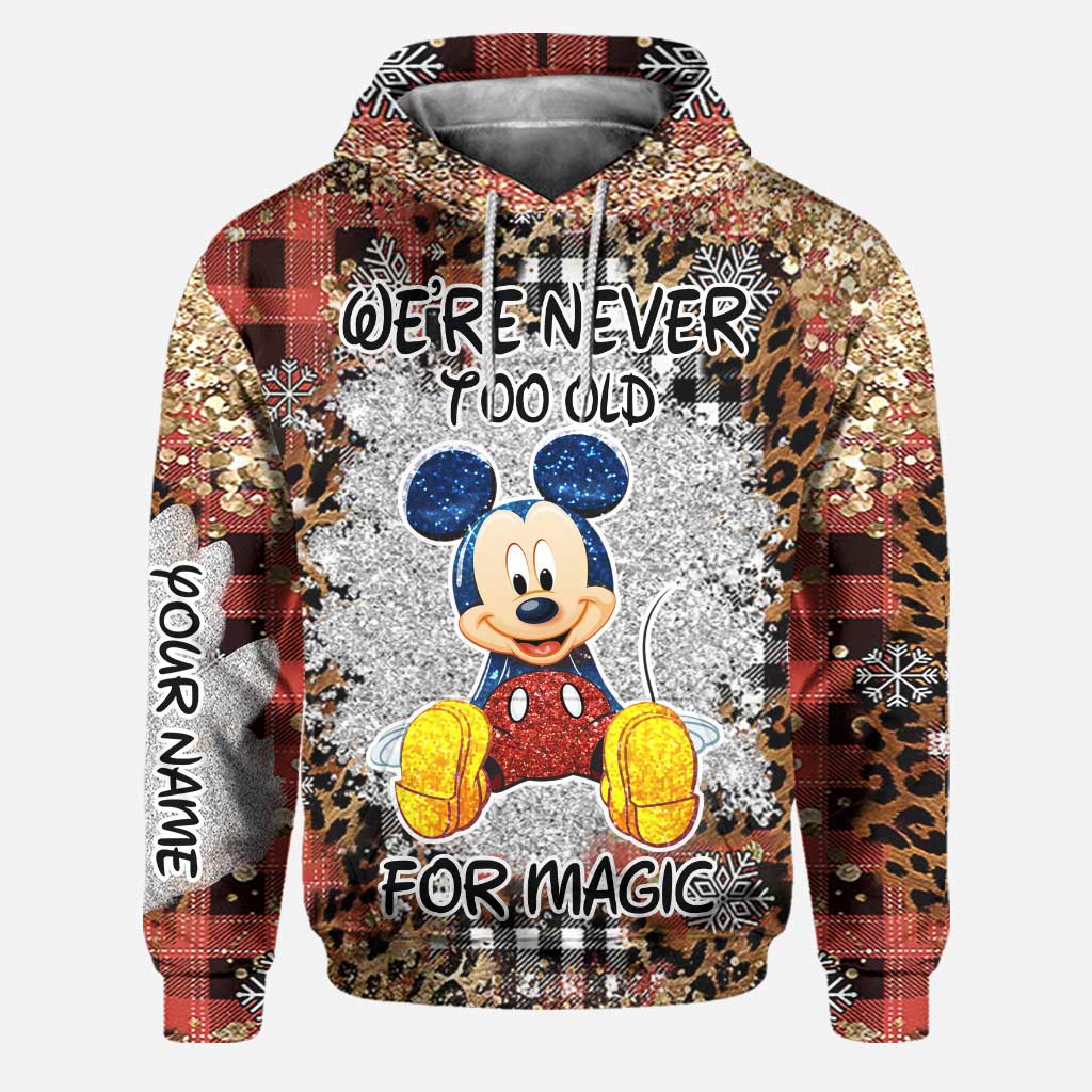 Personalized Christmas Mouse Hoodie and Leggings Set for Adults