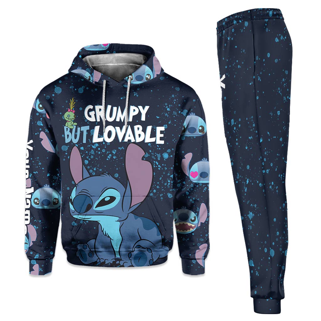 Personalized Grumpy But Lovable Hoodie & Sweatpants Set for Christmas Gift