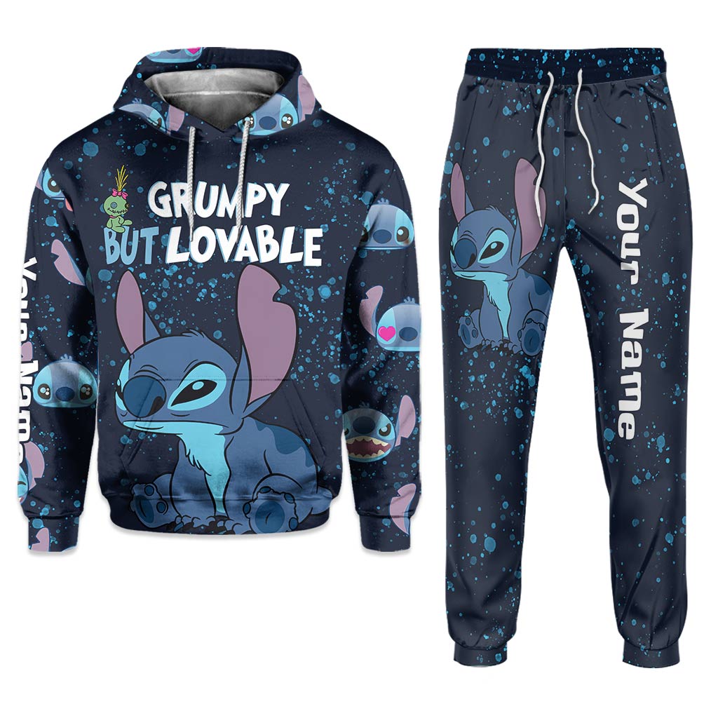 Personalized Grumpy But Lovable Hoodie & Sweatpants Set for Christmas Gift