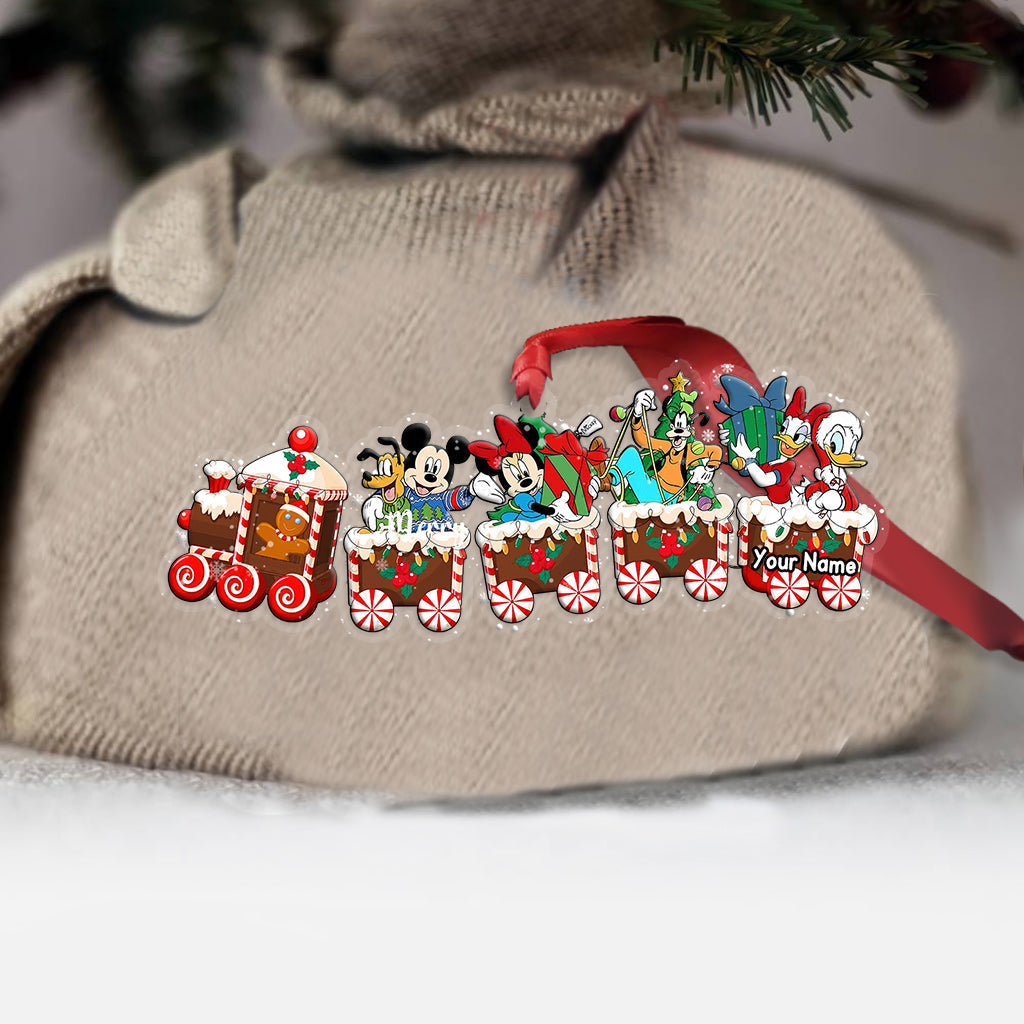 Personalized Christmas Mouse Train Ornament Custom Name Gift