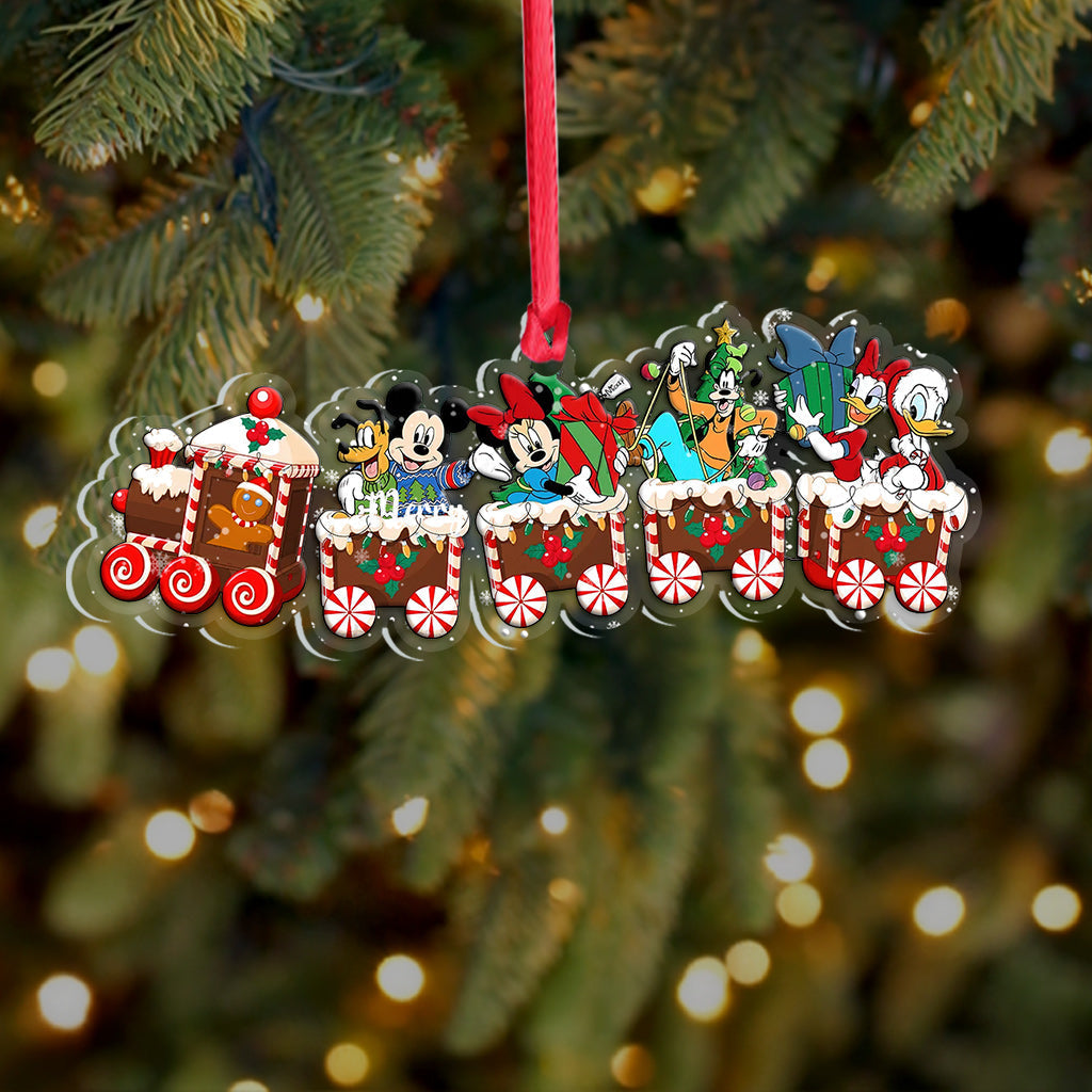 Personalized Christmas Mouse Train Ornament Custom Name Gift