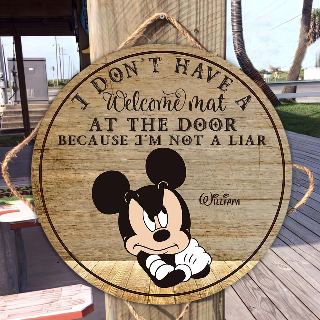 Personalized Round Wood Sign Custom Name Welcome Gift for Home