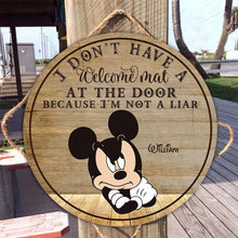 Load image into Gallery viewer, Personalized Round Wood Sign Custom Name Welcome Gift for Home
