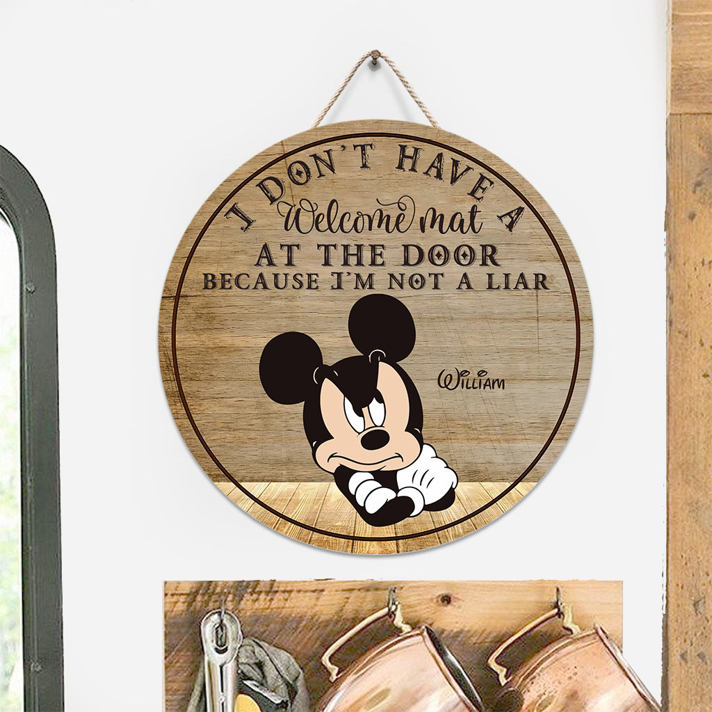 Personalized Round Wood Sign Custom Name Welcome Gift for Home