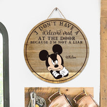 Load image into Gallery viewer, Personalized Round Wood Sign Custom Name Welcome Gift for Home
