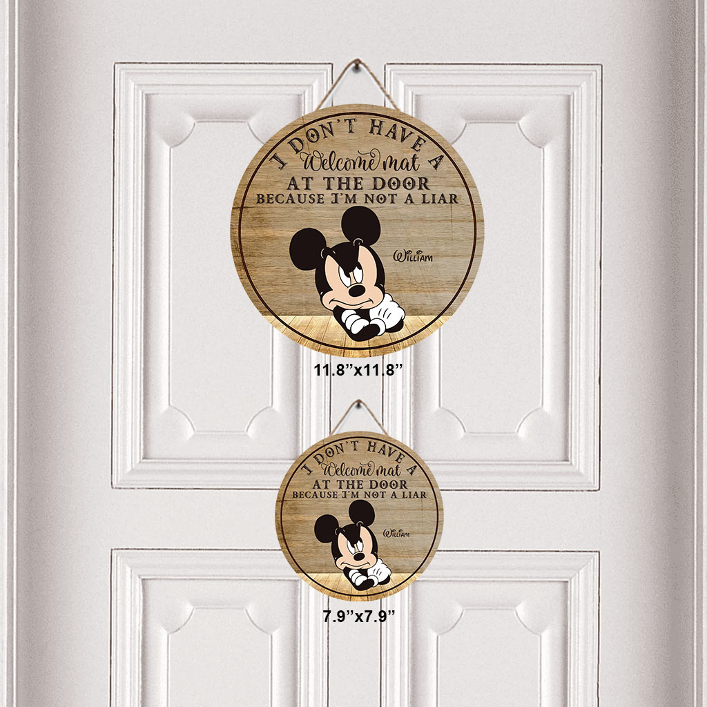 Personalized Round Wood Sign Custom Name Welcome Gift for Home